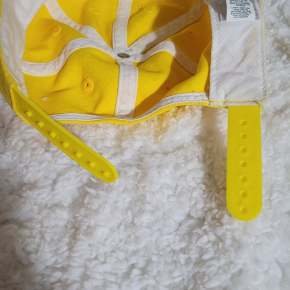 Great Nike Men’s Adjustable Hat Early 2000's Yellow w/Navy Blue Swoosh & Visor - Picture 9 of 10